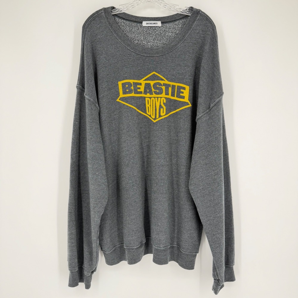 Daydreamer Beastie Boys Sweatshirt Charcoal Grey Yellow Graphic Crewneck XL - Picture 2 of 14